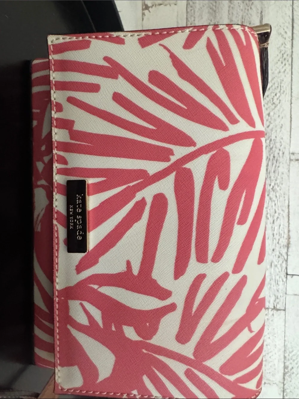 kate spade Pink & White Palm-Print Crossbody